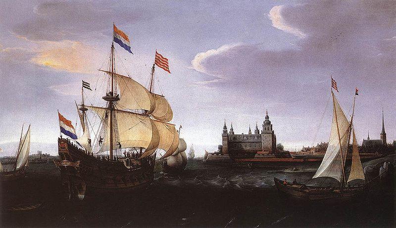 VROOM, Hendrick Cornelisz. Hollandse schepen in de Sont oil painting picture